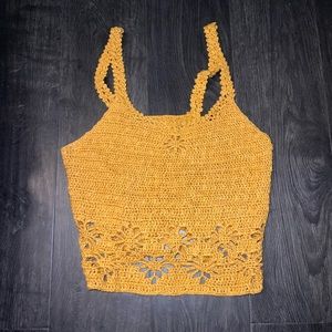 American eagle gold knitted tank top. Size small.